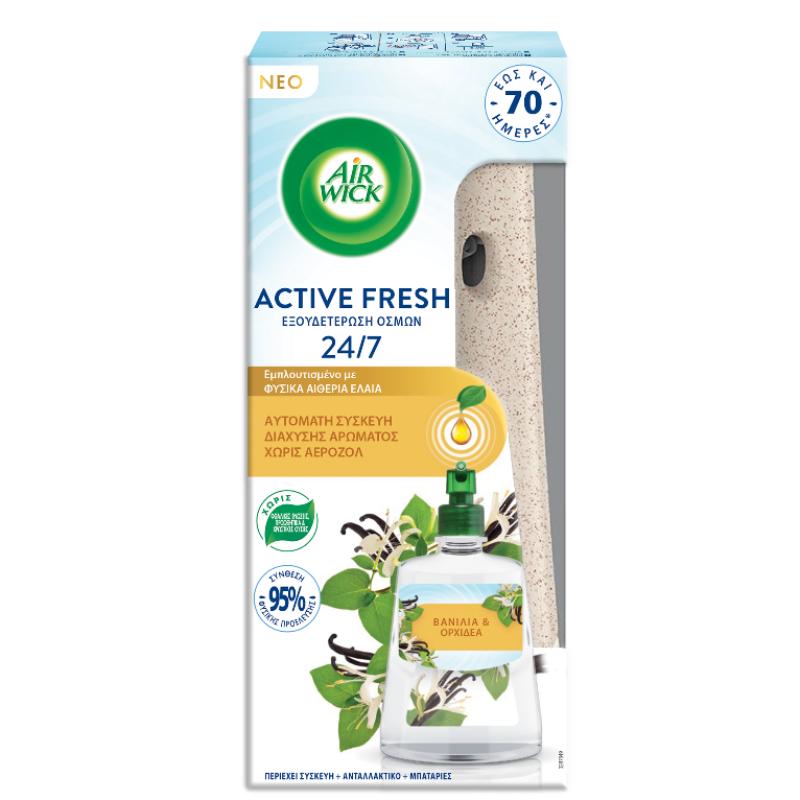 AIRWICK ACTIVE FRESH GADGET VANILLA & HONEYSUCKLE 228ML