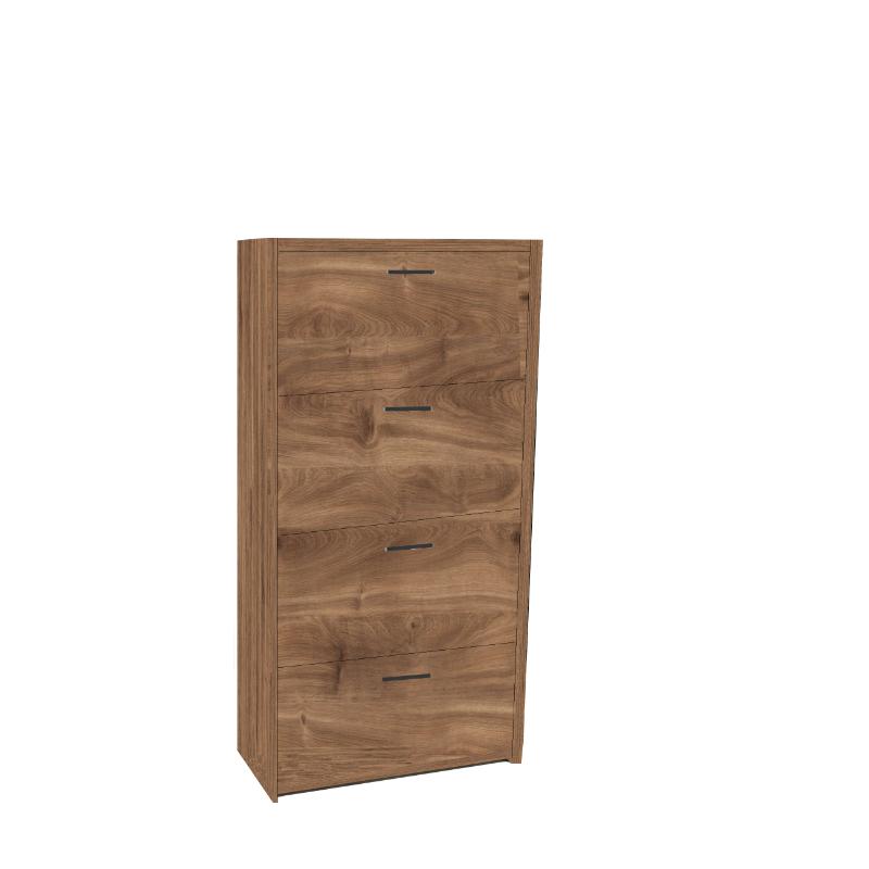 EKOWOOD ΠΑΠΟΥΤΣΟΘΗΚΗ 60X25X135CM - 4 ΠΟΡΤΕΣ - ΔΡΥΣ BRANDY