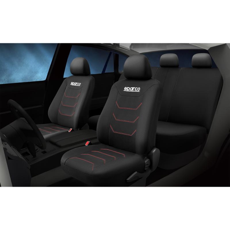 SPARCO SEAT COVER SET - BLACK AND RED