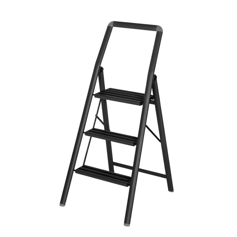 WENKO FOLDABLE 3-STEP COMPACT STEPLADDER - BLACK