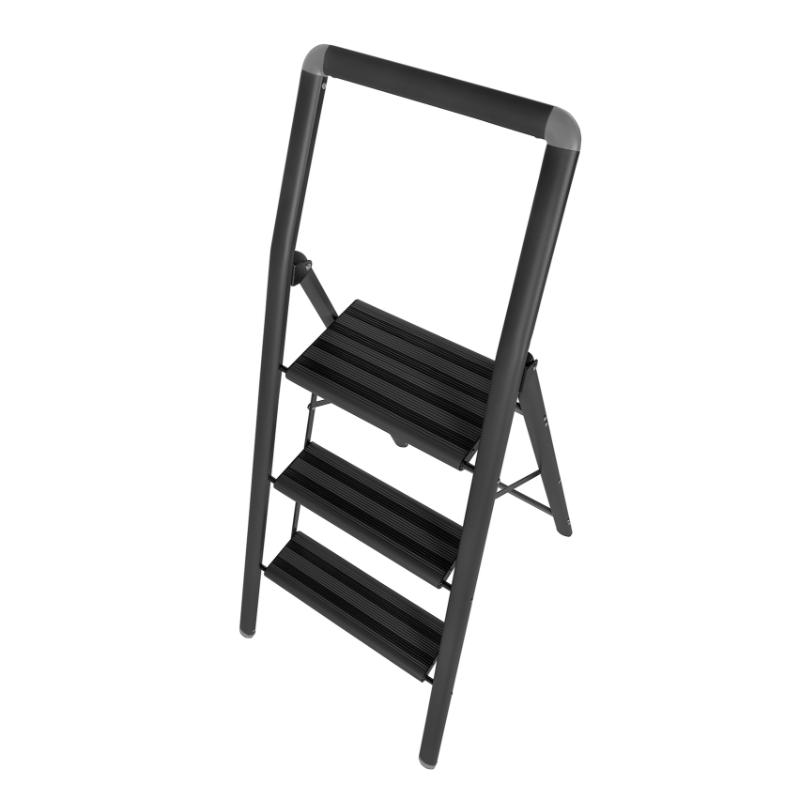 WENKO FOLDABLE 3-STEP COMPACT STEPLADDER - BLACK